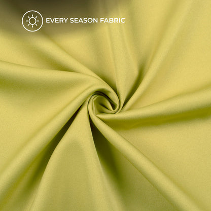 Chartreuse Yellow Plain Banana Crepe Fabric (Width 58 Inches)