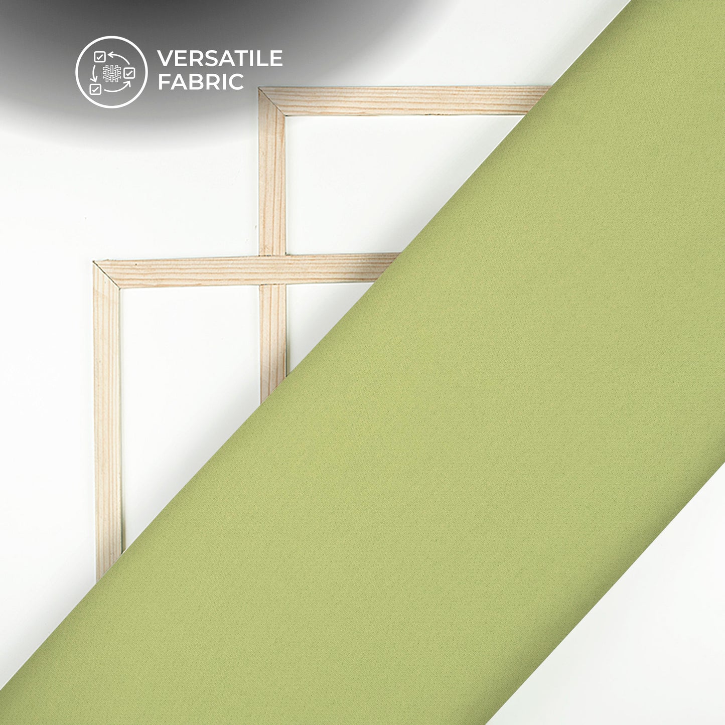 Light Olive Green Plain Banana Crepe Fabric (Width 58 Inches)