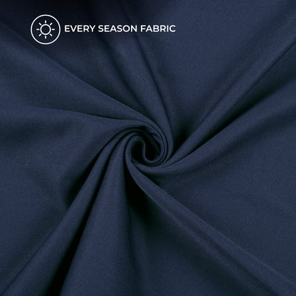 Navy Blue Plain Banana Crepe Fabric (Width 58 Inches)