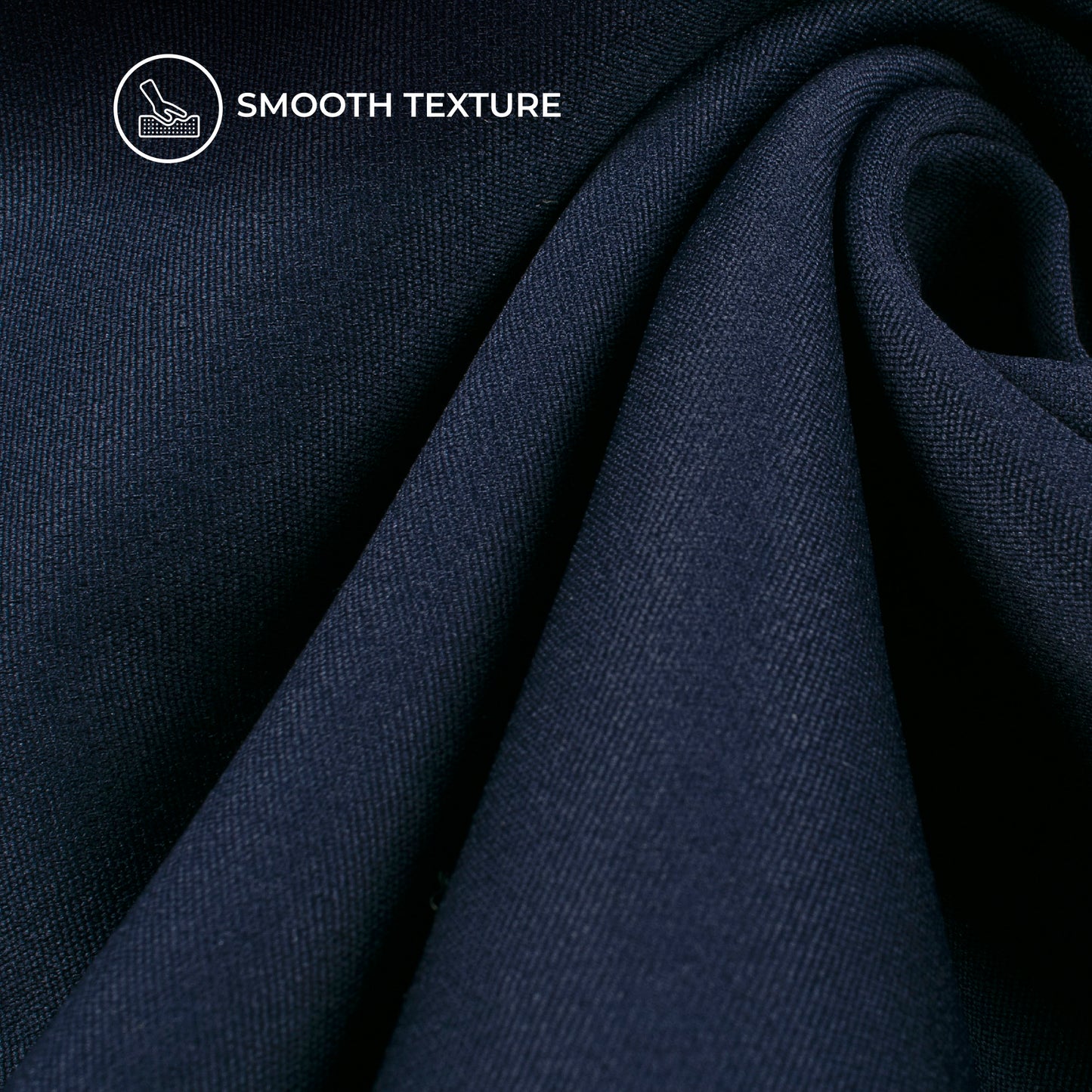 Navy Blue Plain Banana Crepe Fabric (Width 58 Inches)