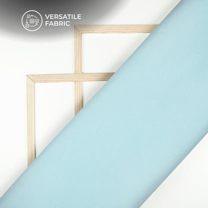 Sky Blue Plain Banana Crepe Fabric (Width 58 Inches)