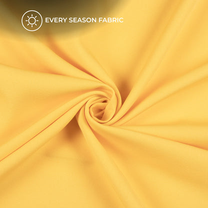 Yellow Plain Banana Crepe Fabric (Width 58 Inches)