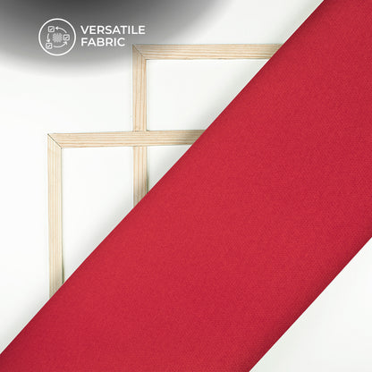 Red Plain Banana Crepe Fabric (Width 58 Inches)