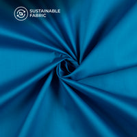 Azure Blue Plain Glazed Cotton Fabric