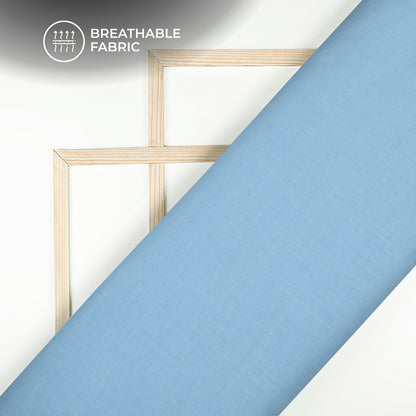 Sky Blue Plain Glazed Cotton Fabric