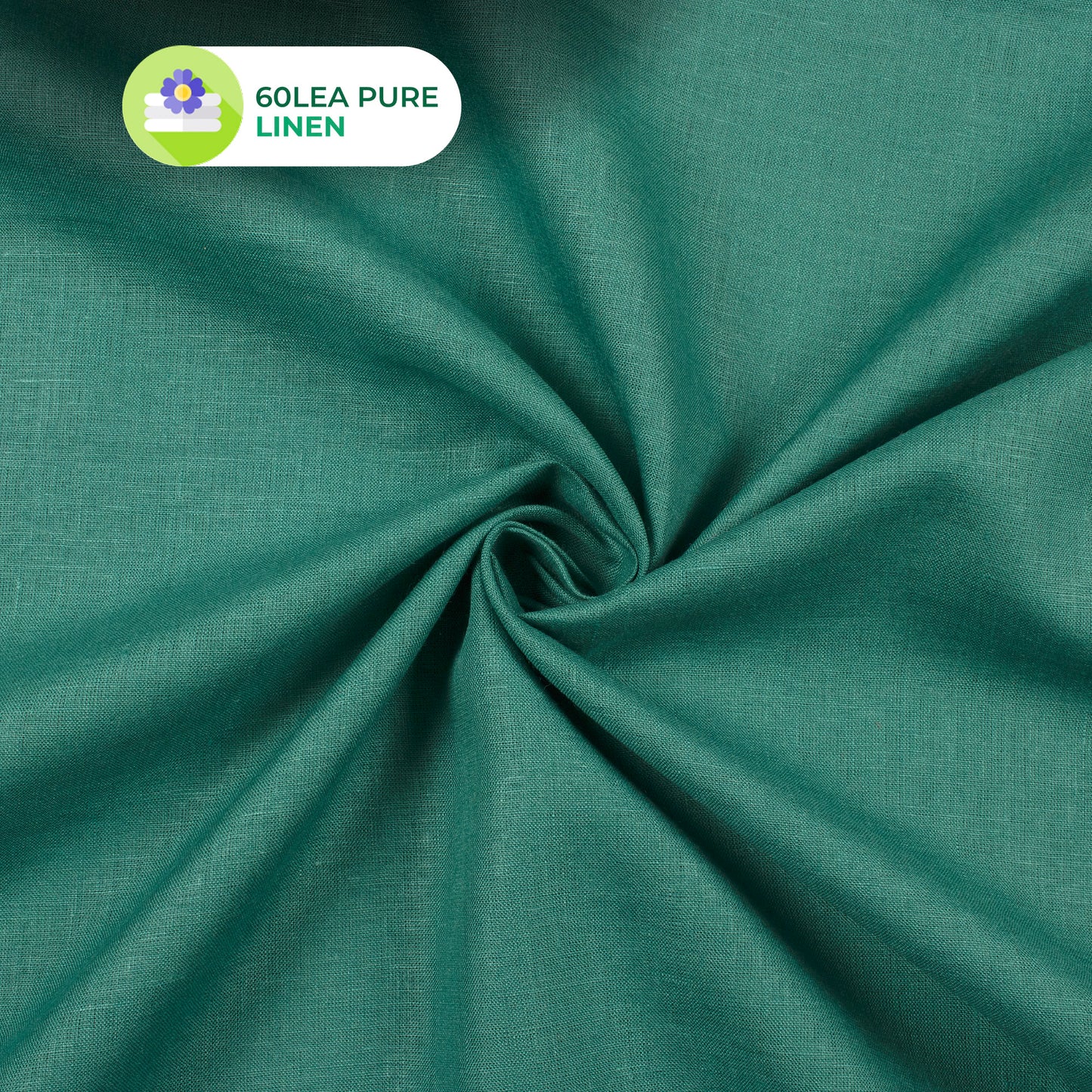 Plain Green 60 LEA Pure Linen Fabric (Width 58 Inches)