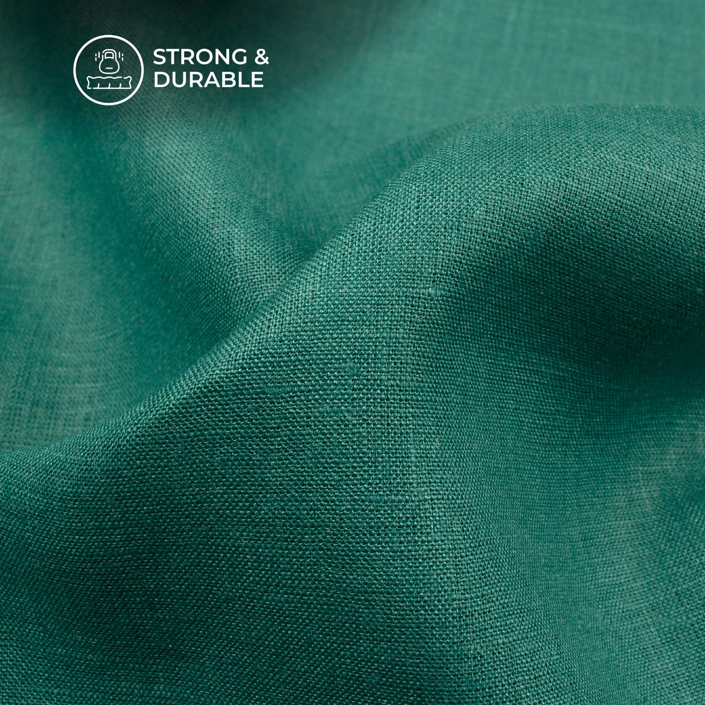Plain Green 60 LEA Pure Linen Fabric (Width 58 Inches)