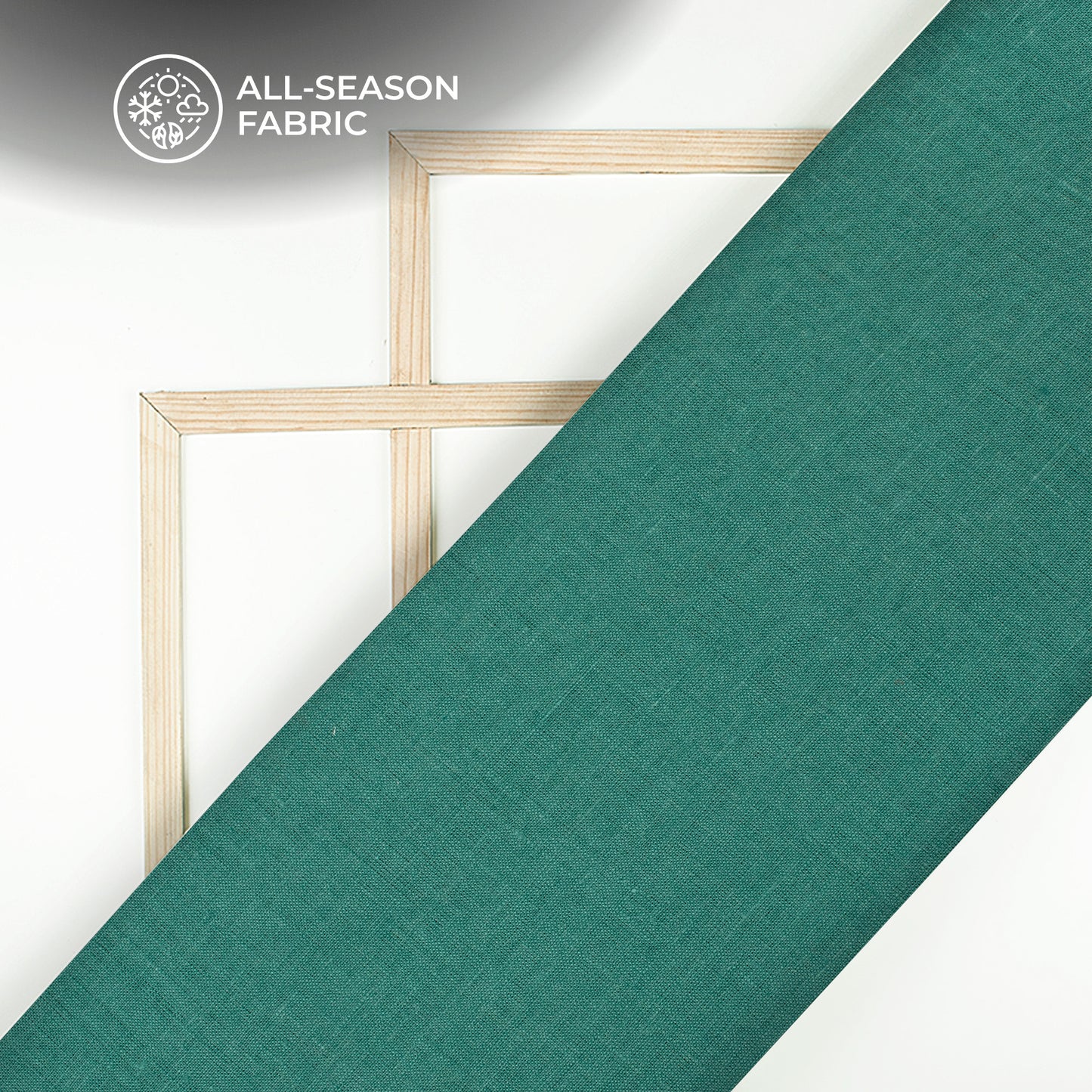Plain Green 60 LEA Pure Linen Fabric (Width 58 Inches)