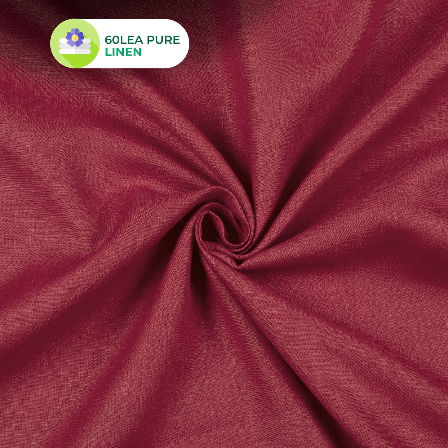 Plain Maroon 60 LEA Pure Linen Fabric (Width 58 Inches)