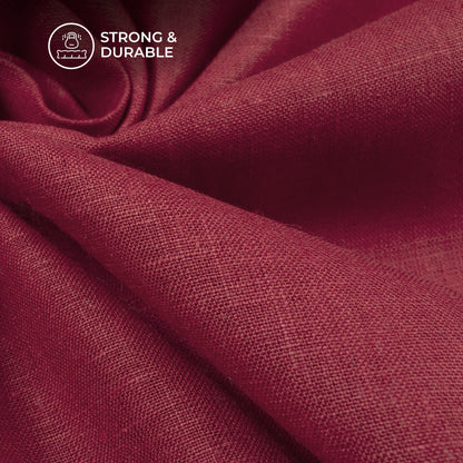Plain Maroon 60 LEA Pure Linen Fabric (Width 58 Inches)