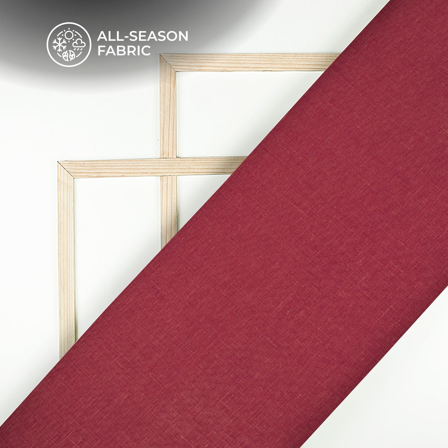 Plain Maroon 60 LEA Pure Linen Fabric (Width 58 Inches)