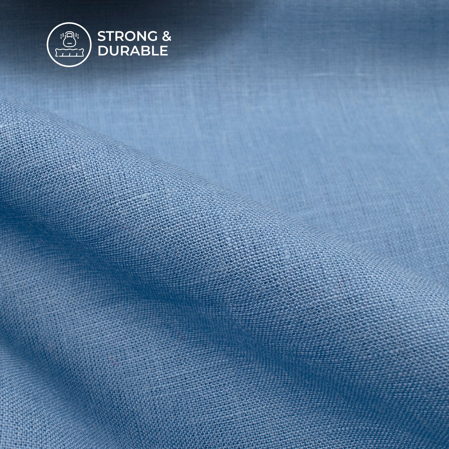 Plain Powder Blue 60 LEA Pure Linen Fabric (Width 58 Inches)