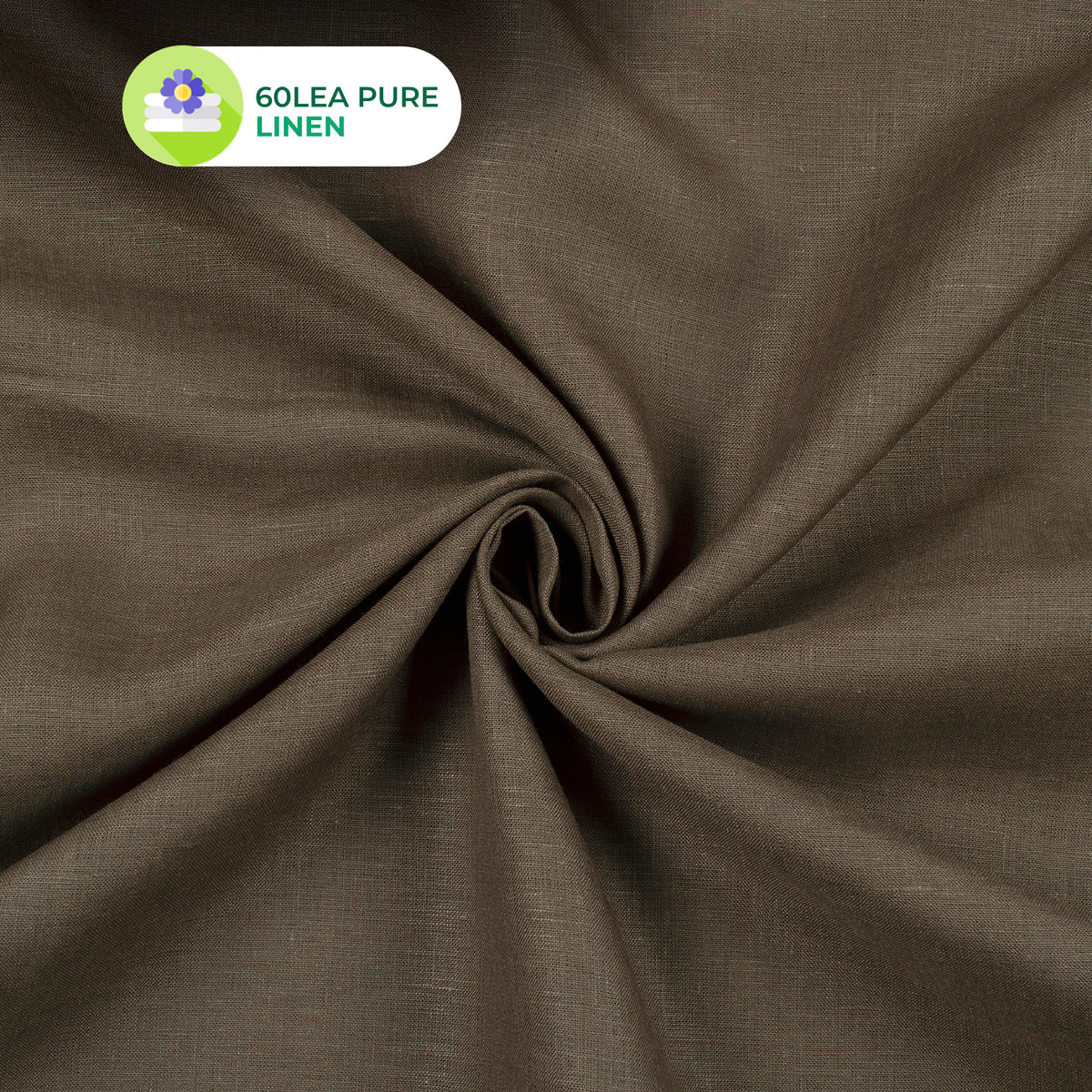 Plain Brown 60 LEA Pure Linen Fabric (Width 58 Inches)