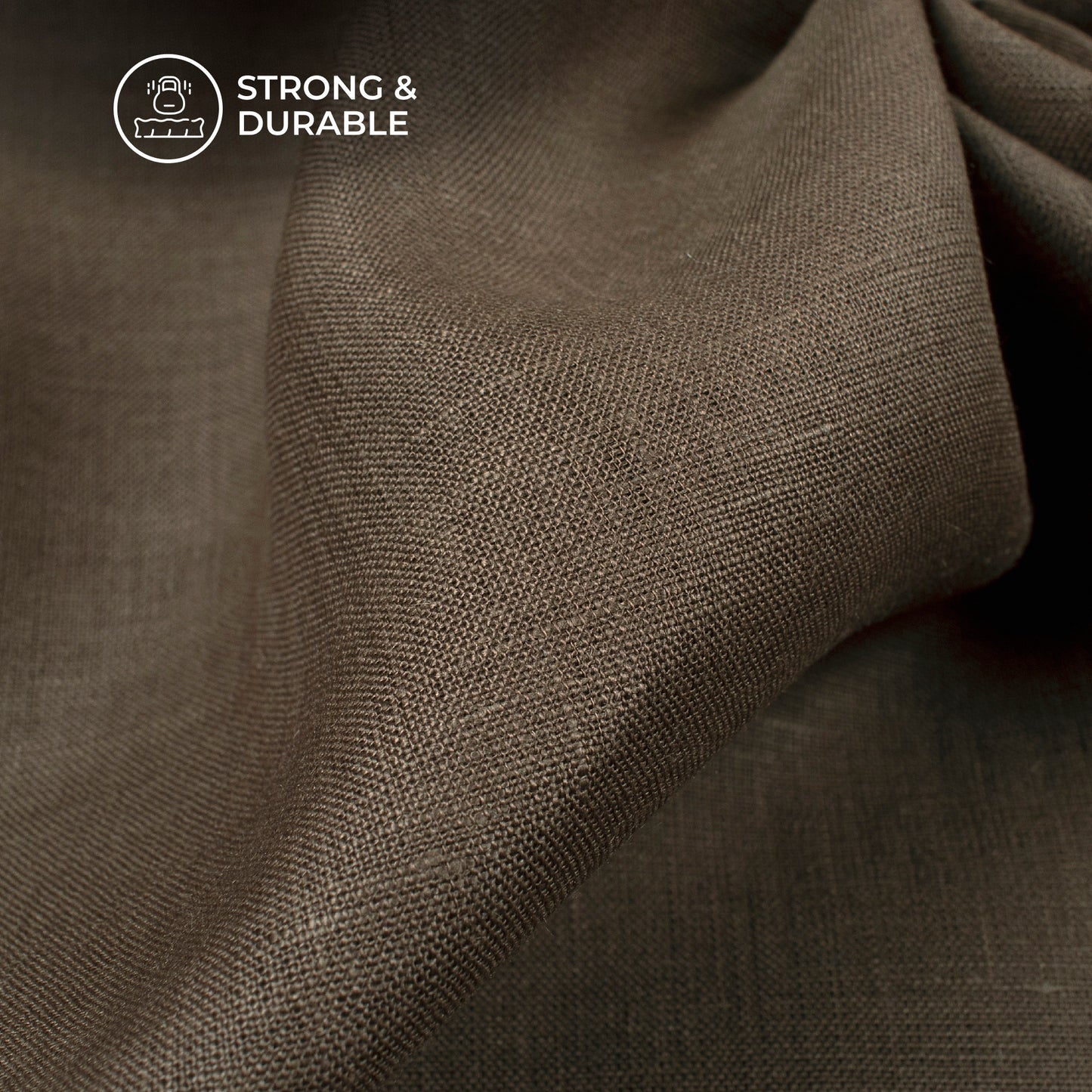 Plain Brown 60 LEA Pure Linen Fabric (Width 58 Inches)