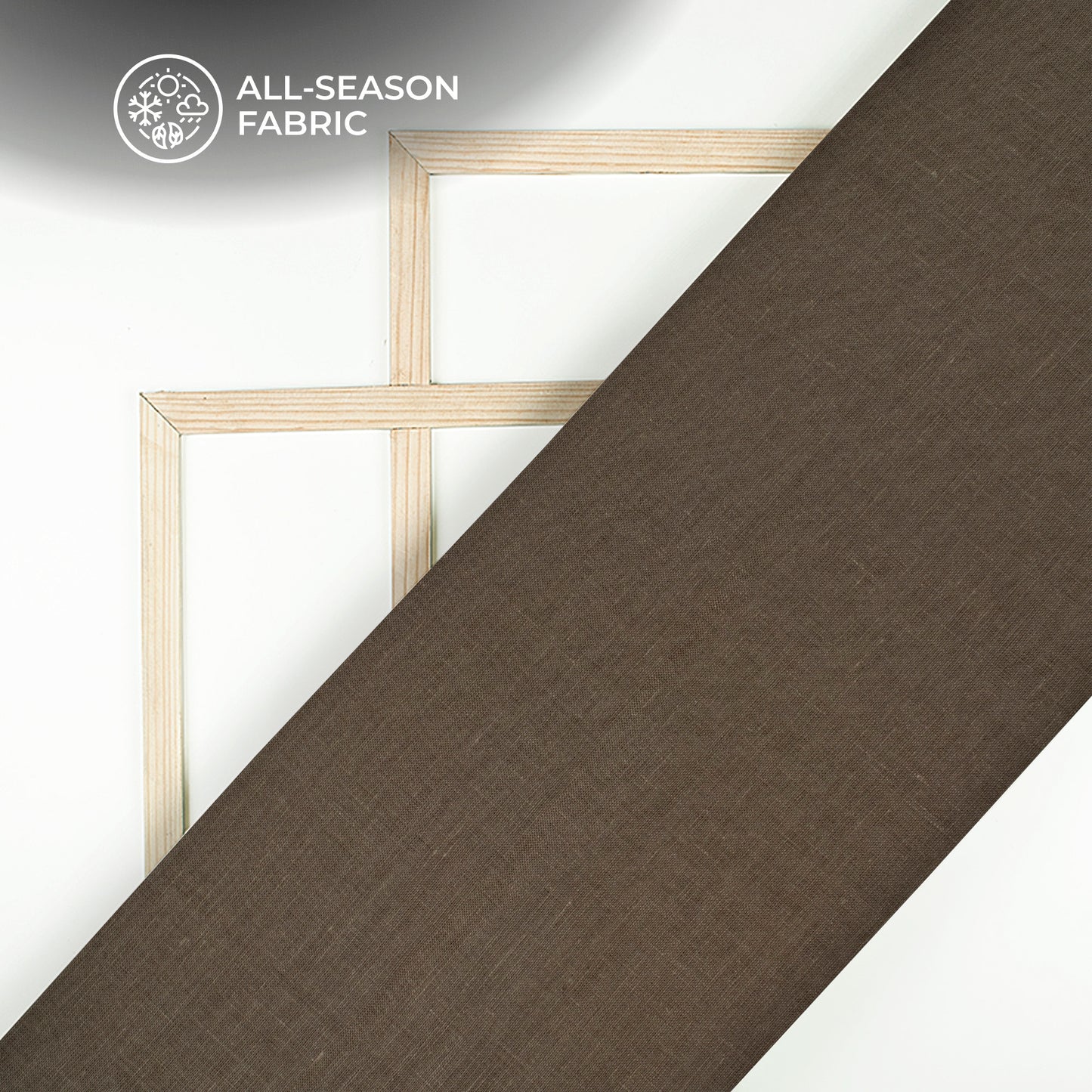 Plain Brown 60 LEA Pure Linen Fabric (Width 58 Inches)