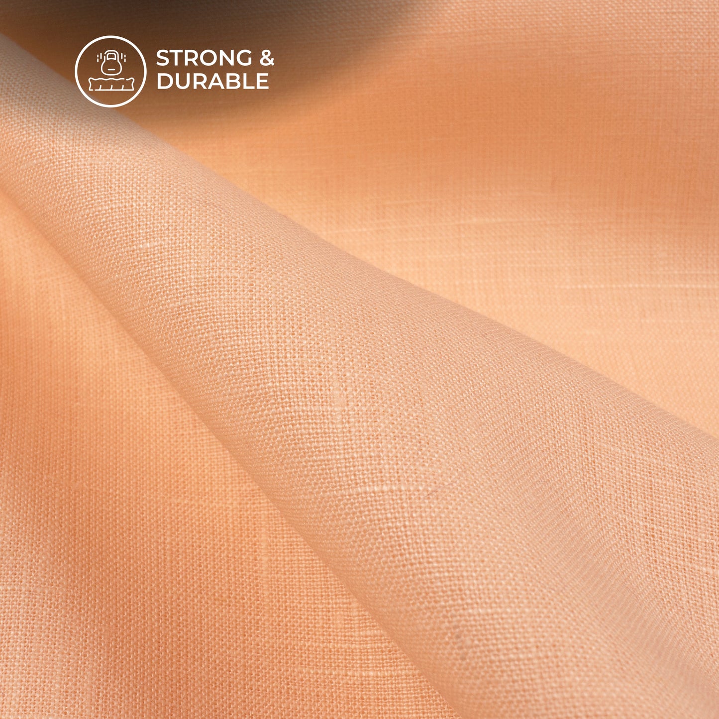 Plain Peach 60 LEA Pure Linen Fabric (Width 58 Inches)