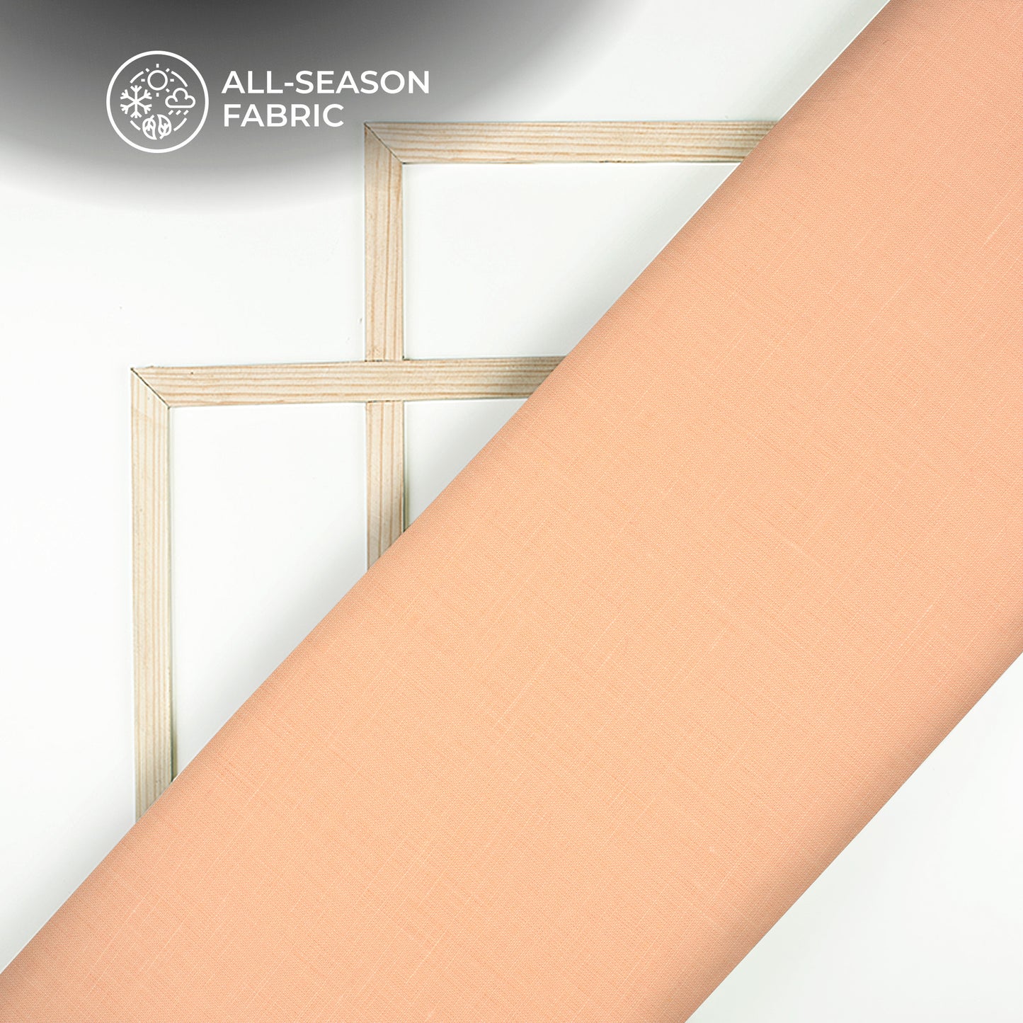 Plain Peach 60 LEA Pure Linen Fabric (Width 58 Inches)