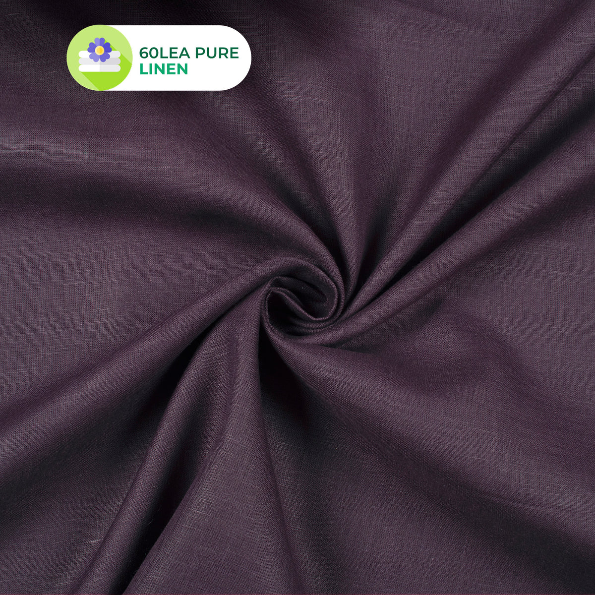 Plain Wine Purple 60 LEA Pure Linen Fabric (Width 58 Inches)