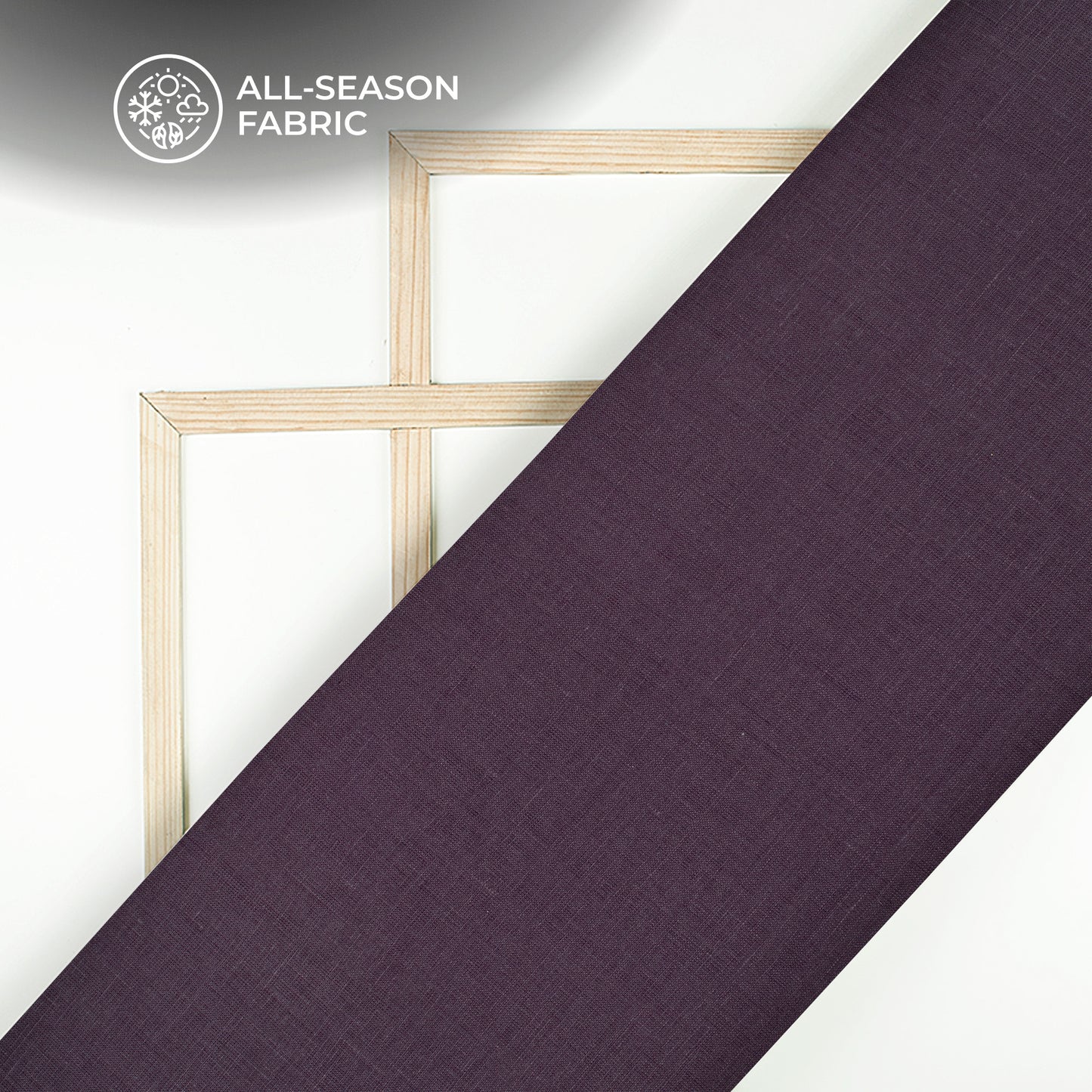 Plain Wine Purple 60 LEA Pure Linen Fabric (Width 58 Inches)