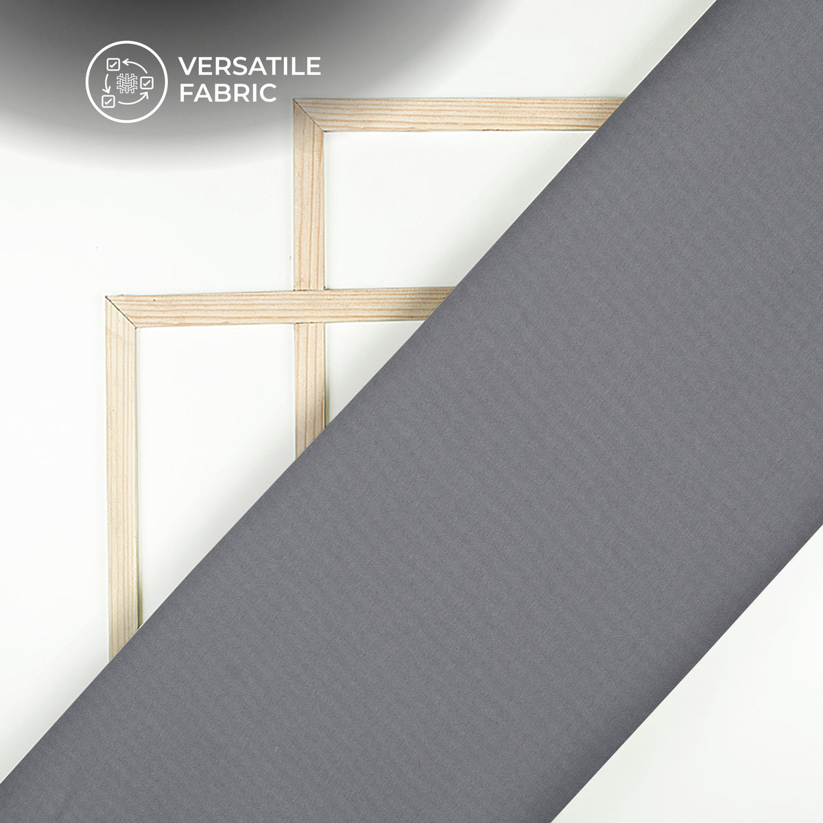 Lava Grey Plain Flexi Lycra Fabric (Width 58 Inches)
