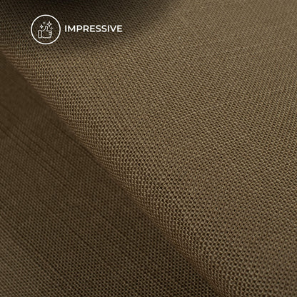 Brown Plain Textured Linen Slub Fabric  (Width 54 Inches)