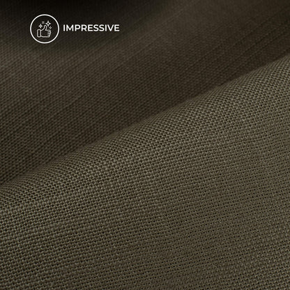 Olive Green Plain Textured Linen Slub Fabric  (Width 54 Inches)