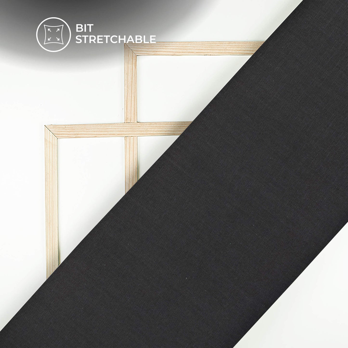 Dark Grey Plain Textured Lycra Fabric  (Width 54 Inches)