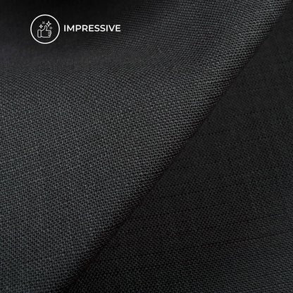 Dark Grey Plain Textured Linen Slub Fabric  (Width 54 Inches)
