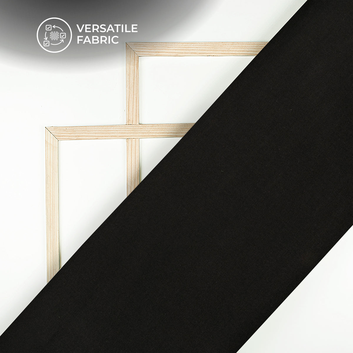 Black Plain Flexi Lycra Fabric (Width 58 Inches)