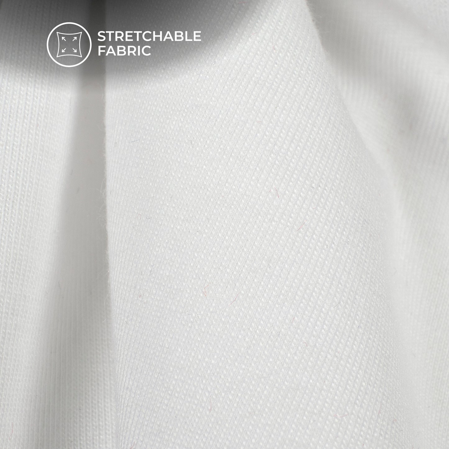 White Stratched Modal Cotton Lycra Fabric (Width 80 Inches)