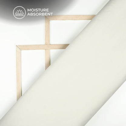 White Plain Stretch Cotton Fabric(Width 86 Inches)