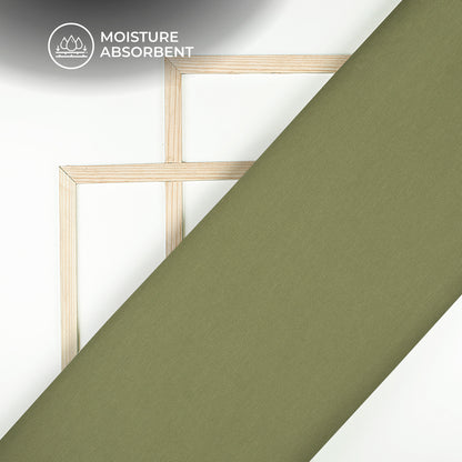 Fern Green Plain Stretch Cotton Fabric(Width 86 Inches)