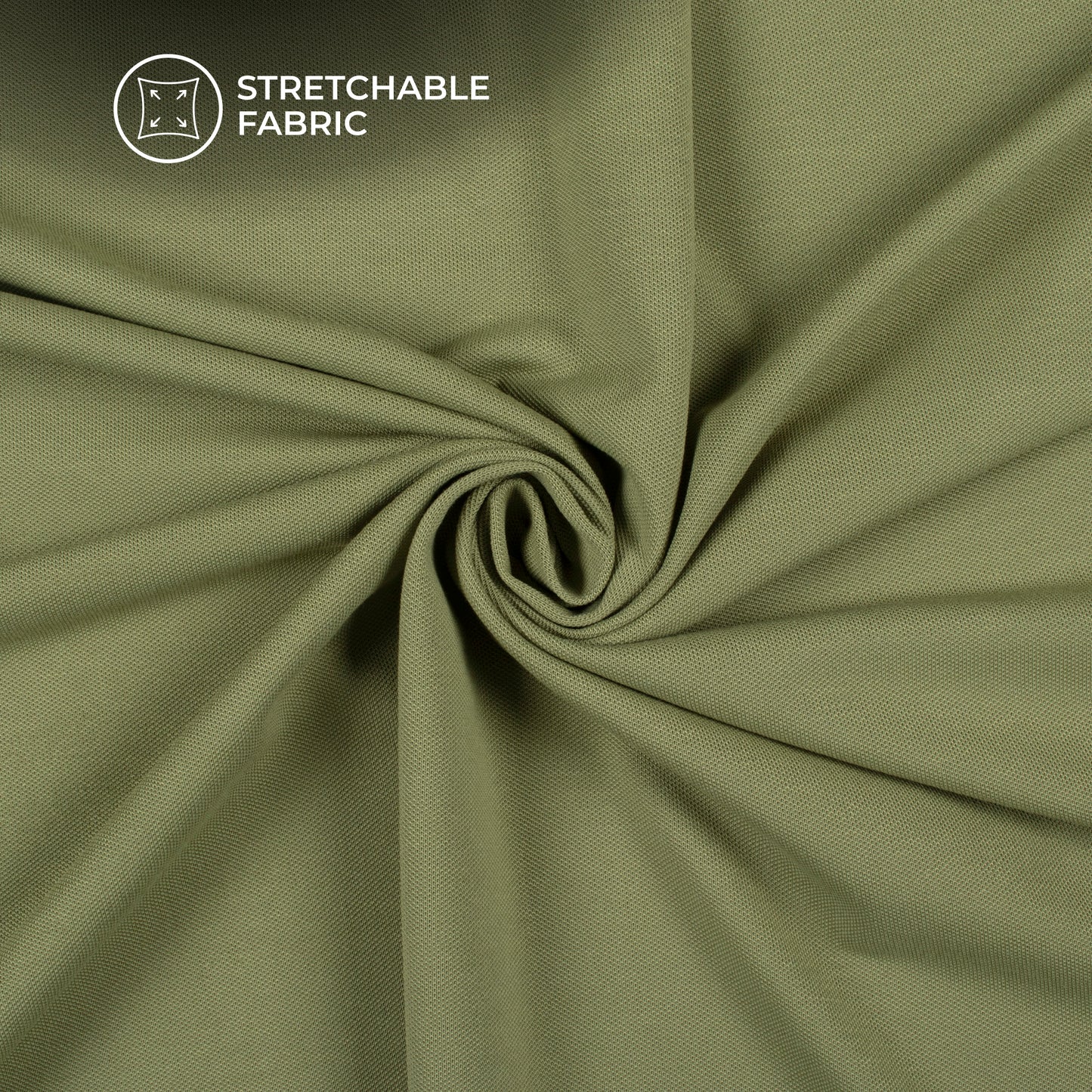 Fern Green Plain Stretch Cotton Fabric(Width 96 Inches)