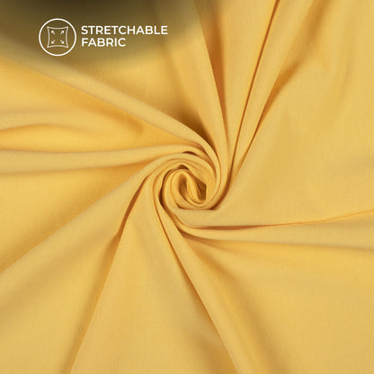 Daffodil Yellow Plain Stretch Cotton Fabric(Width 86 Inches)