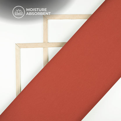 Burnt Orange Plain Stretch Cotton Fabric(Width 86 Inches)
