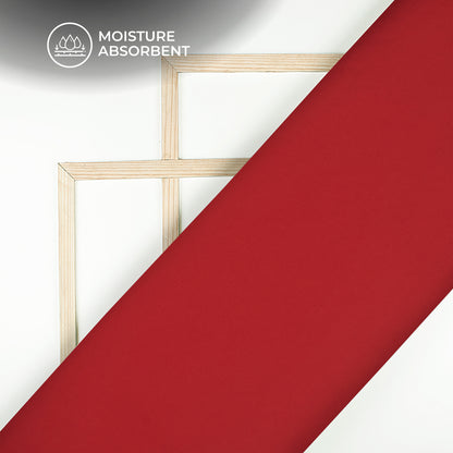 Red Plain Stretch Cotton Fabric(Width 86 Inches)