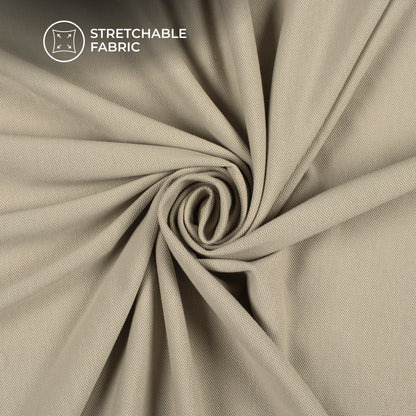 Laurel Grey Plain Stretch Cotton Fabric(Width 86 Inches)