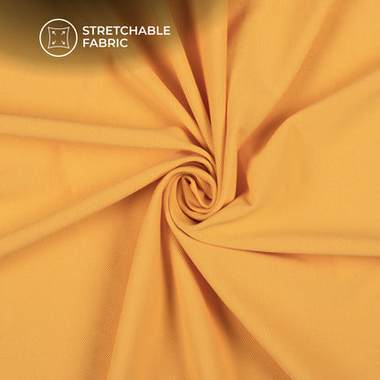 Golden Yellow Plain Stretch Cotton Fabric(Width 86 Inches)