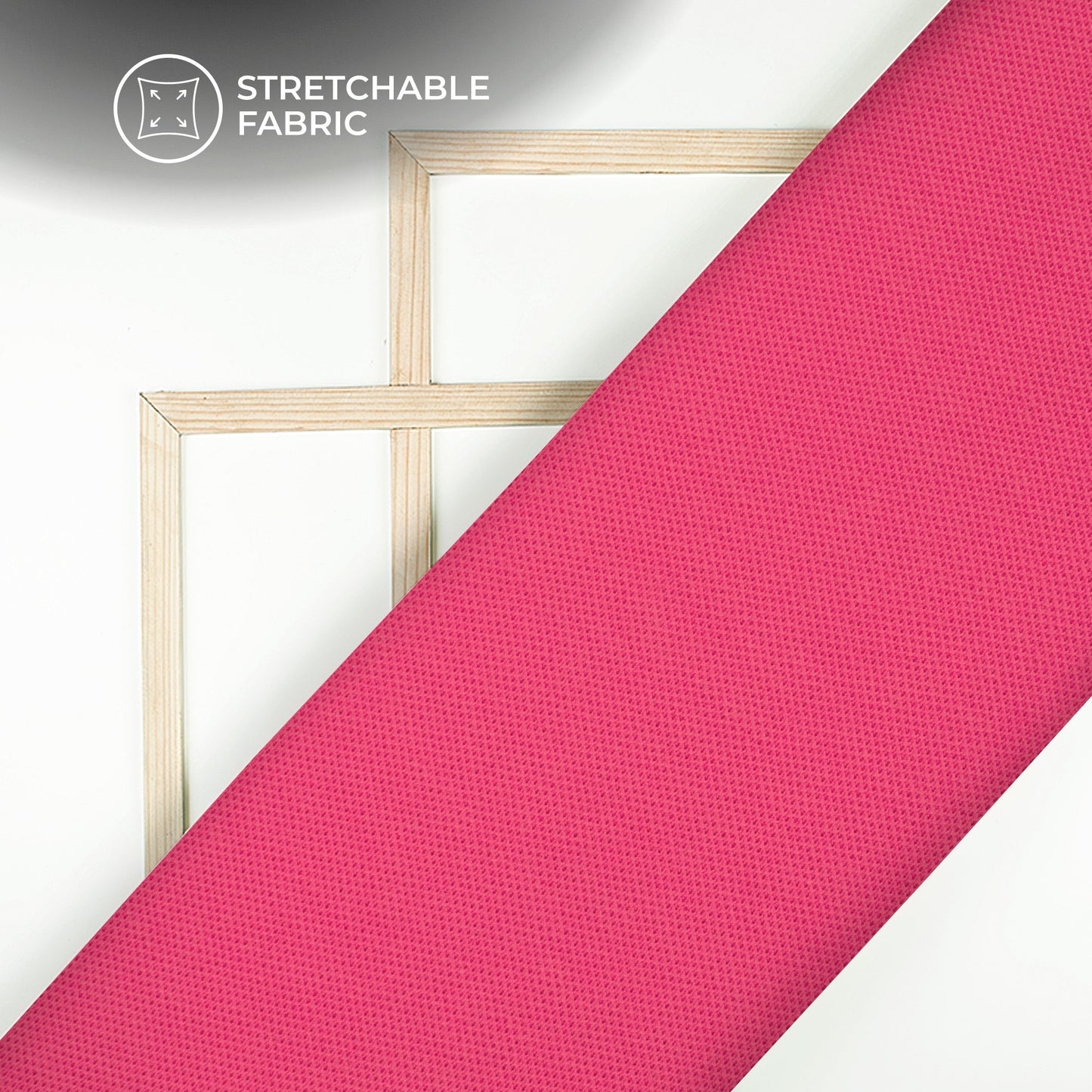 Hot Pink Plain Stretch Cotton Fabric (Width 86 Inches)