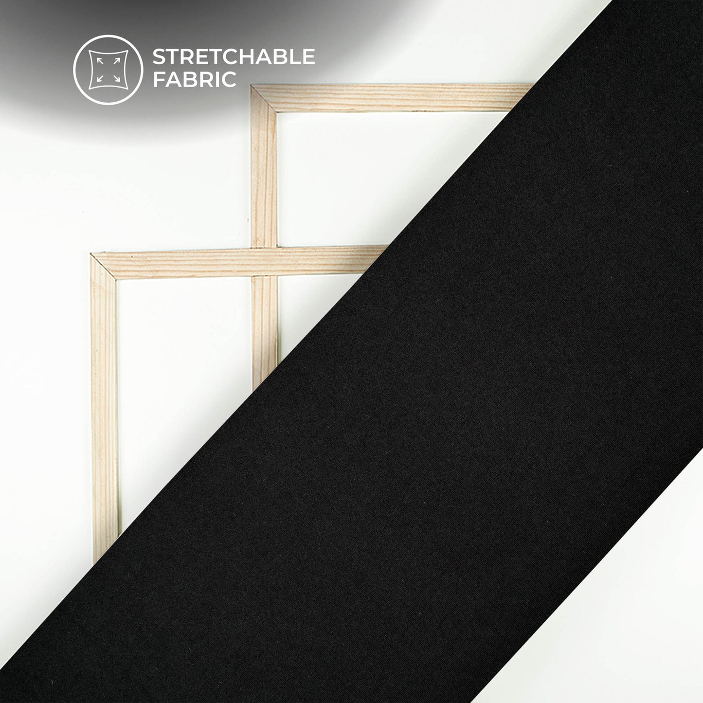 Black Blend Semi Scuba Fabric (Width 70 Inches)