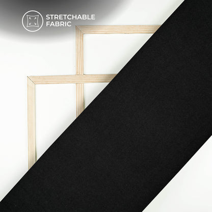 Black Blend Semi Scuba Fabric (Width 70 Inches)