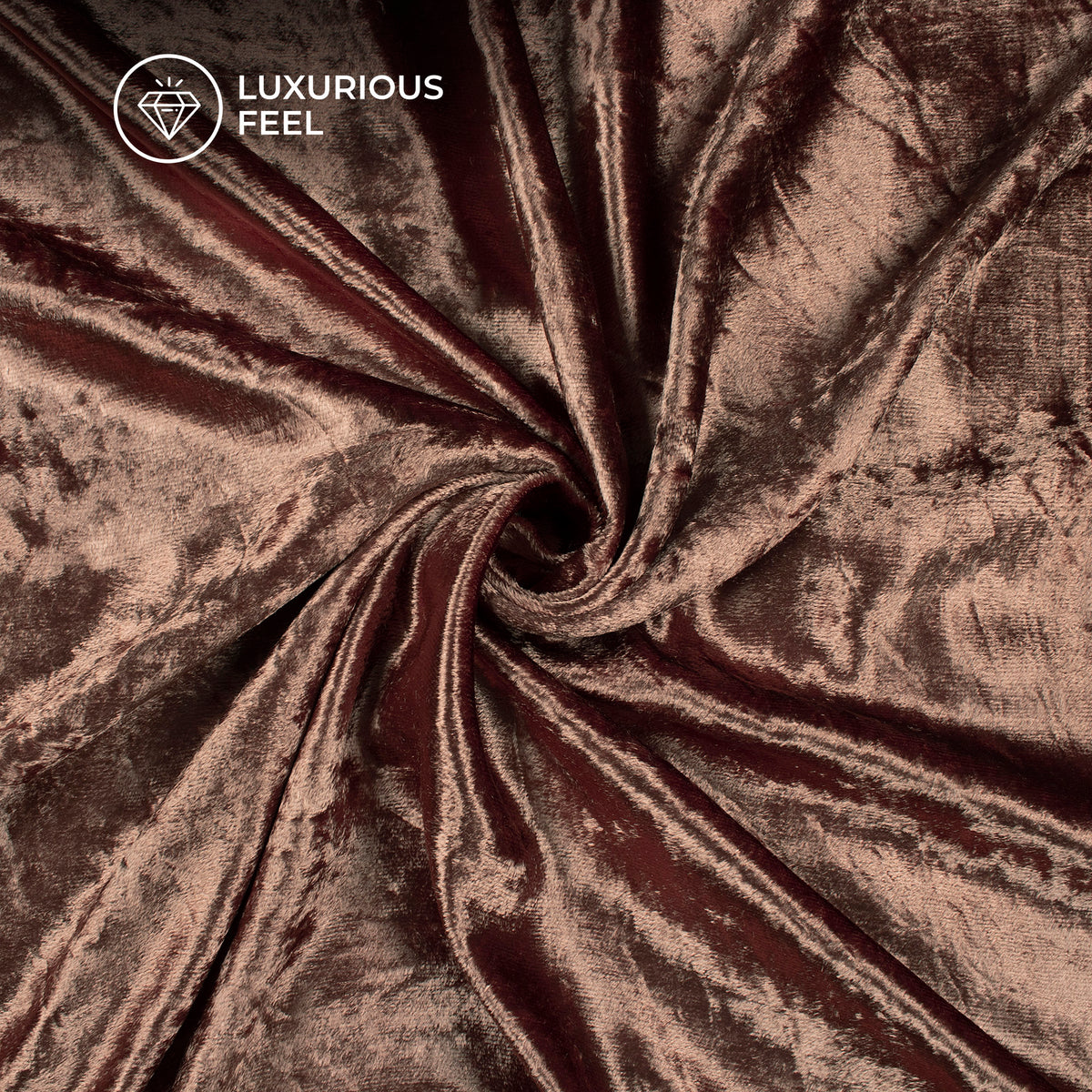 Russet Brown Soft and Rich Viscose Velvet Fabric