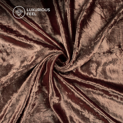 Russet Brown Soft and Rich Viscose Velvet Fabric