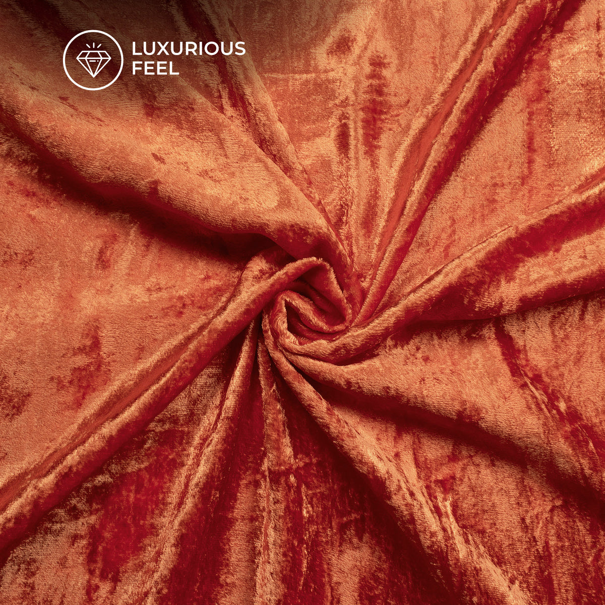 Tiger Orange Supersoft Viscose Velvet Fabric