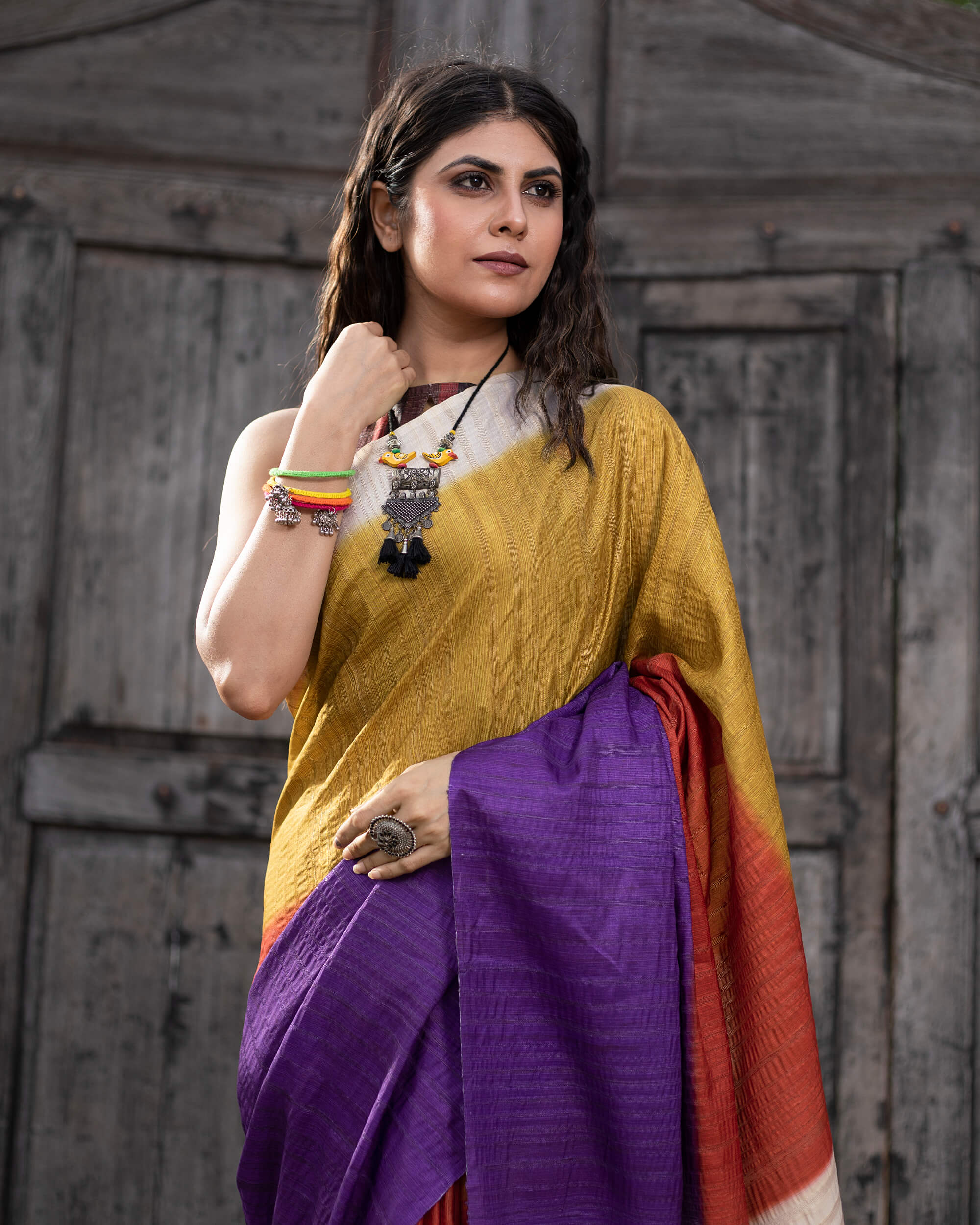 Ravishing Multi Color Cotton Silk Casual Wear Printed Silk Saree |  Heenastyle