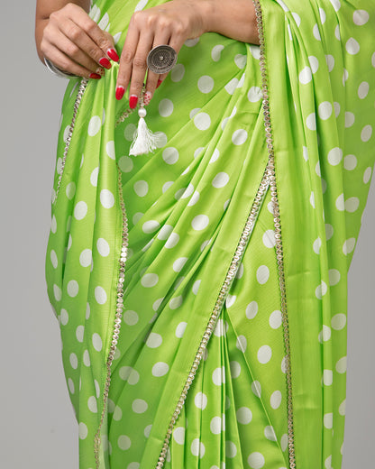 Lustrous Polka Dots Saree