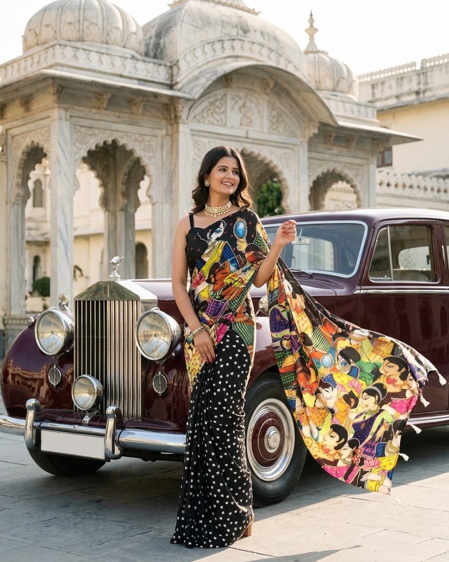 Trendy Quirky Polka Hearts Saree
