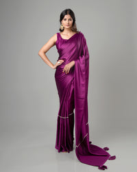 Glowing Rose Half Pleated Saree