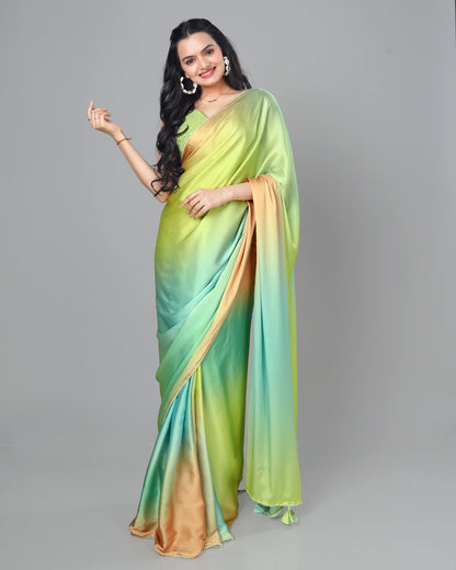 Exclusive Ombre Women's Designer Bollywood Pre-Draped Saree