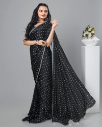 Exclusive Bandhni Women's Designer Bollywood Pre-Draped Saree